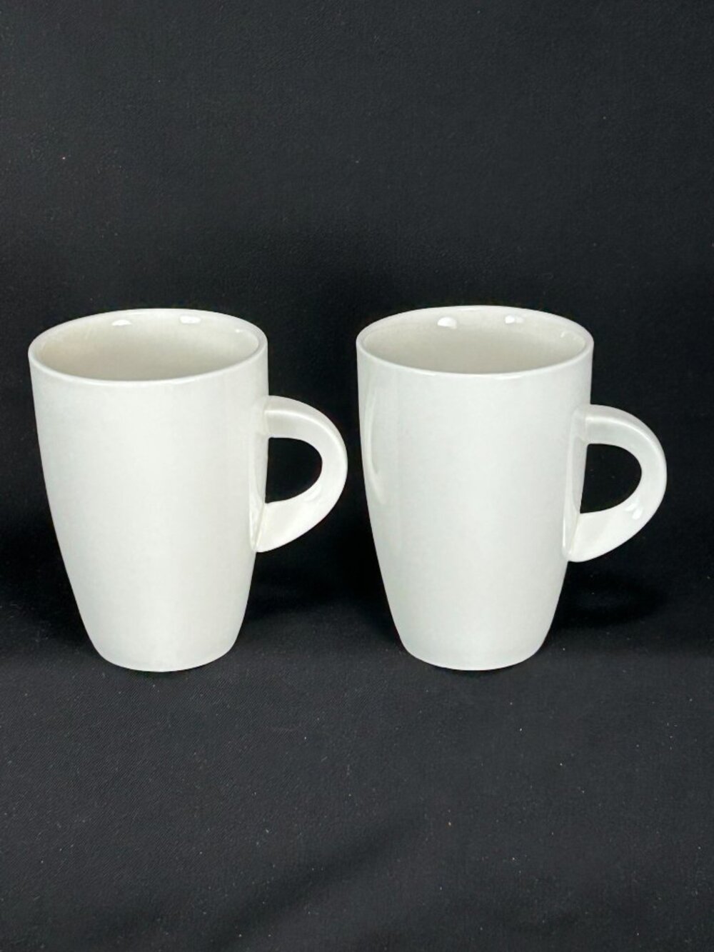 pair of coffee mugs. Maxwell Williams White Basics. East meets West